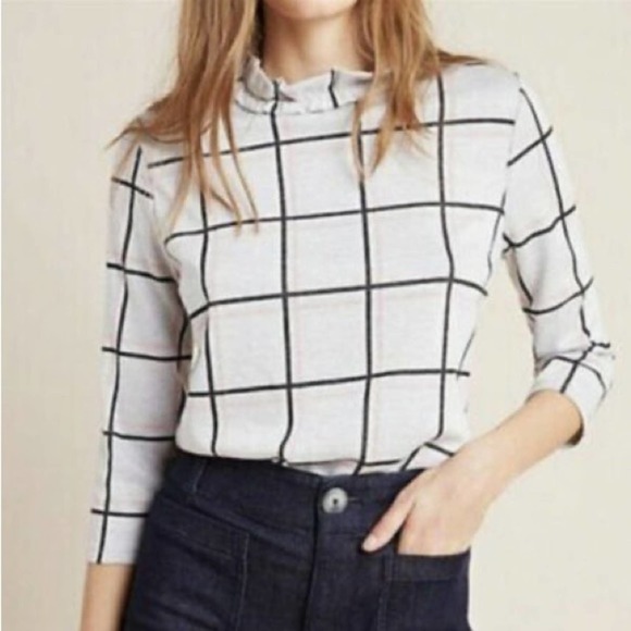Anthropologie Tops - Anthropologie Sunday In Brooklyn Plaid High Neck Blouse